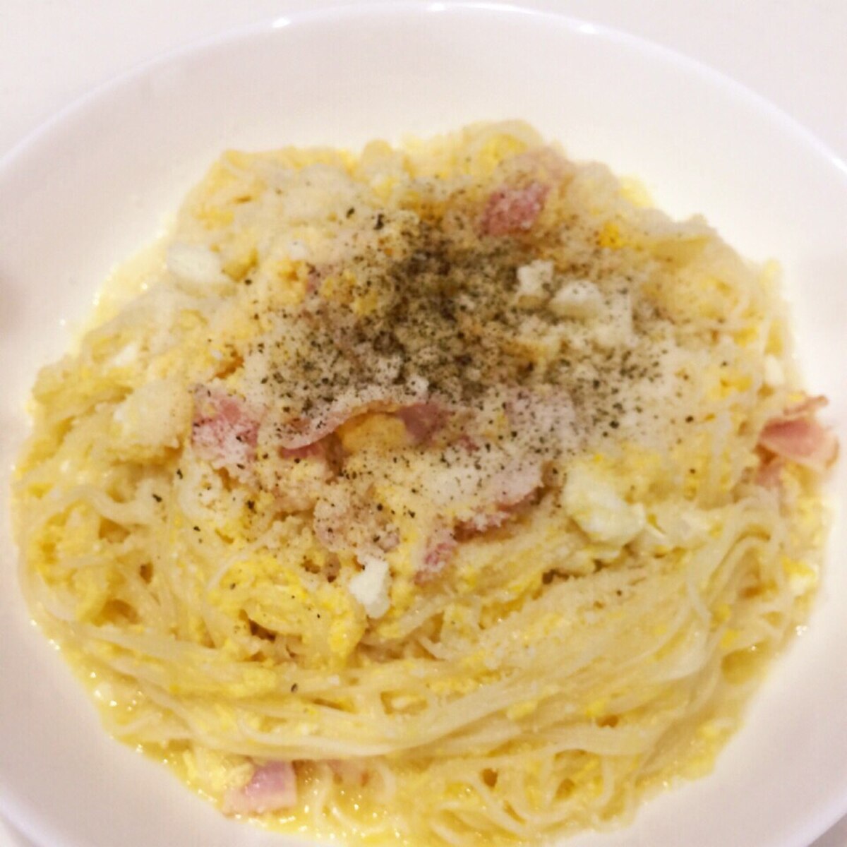 卵があればいい あったかカルボナーラ風そうめん レシピ 作り方 By チョコたん 楽天レシピ 卵があればいい あったかカルボナーラ風そうめん レシピ 作り方 By チョコたん 楽天レシピ